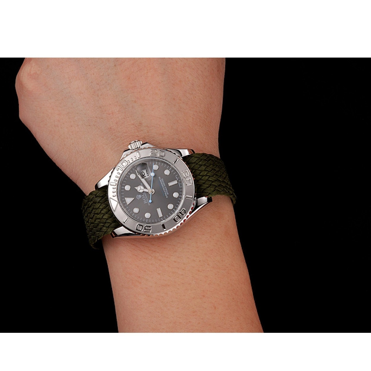 Rolex aaa copy Green Green Bracelet Dial Yacht Fabric Rolex Master 1453869 0611